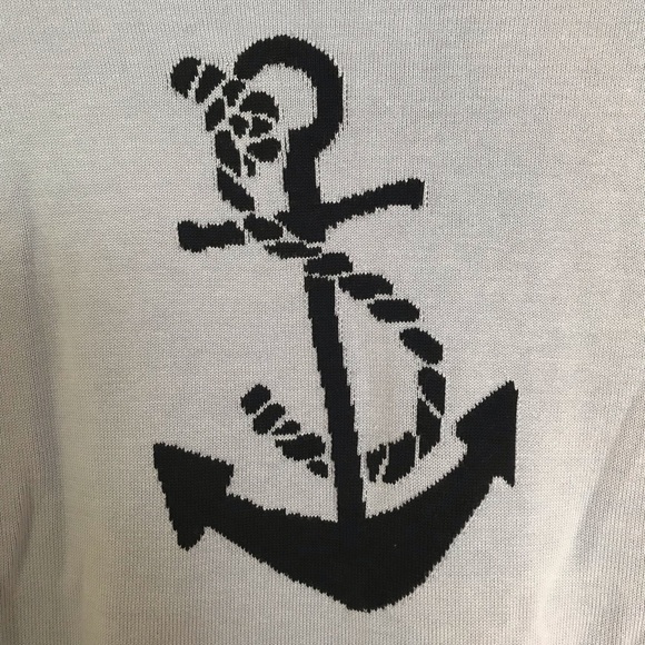 NWT Talbot sweater. Size 1Xp. Sky blue with dark navy blue nautical design. - Picture 11 of 12